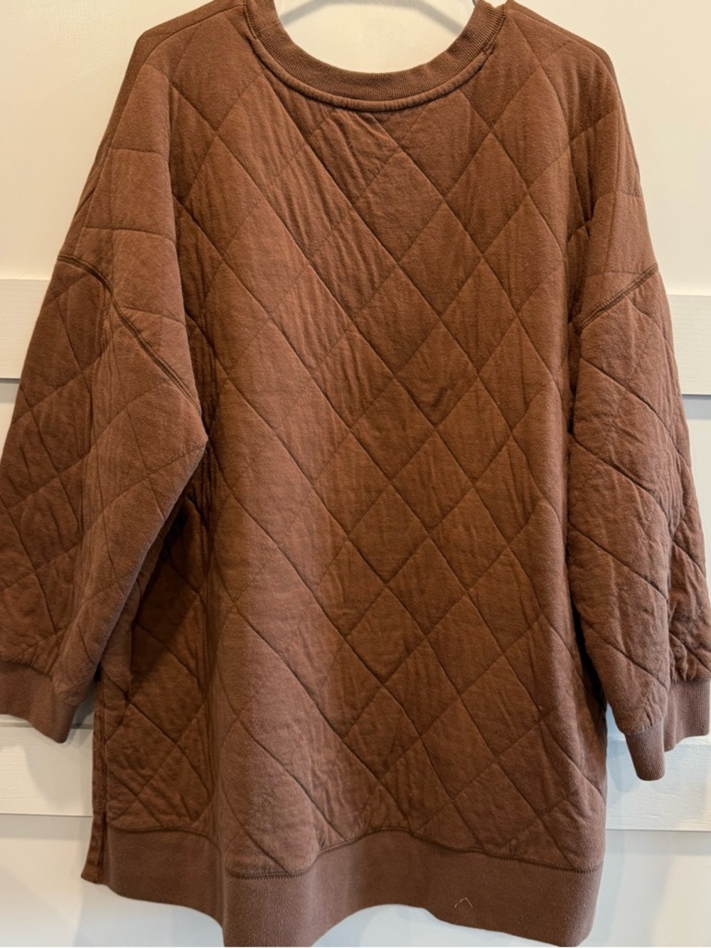Old Navy Brown Quilted Crewneck Sweater - Picture 7 of 7